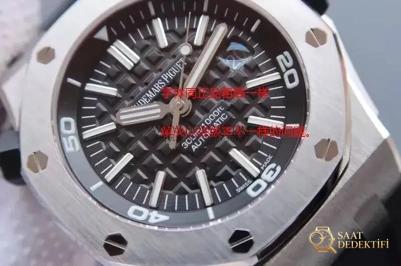JF Factory Audemars Piguet Royal Oak ap15703 V9s dalış saatinde neler geliştirildi? - Kadran Detayı ve Bezel İşçiliği