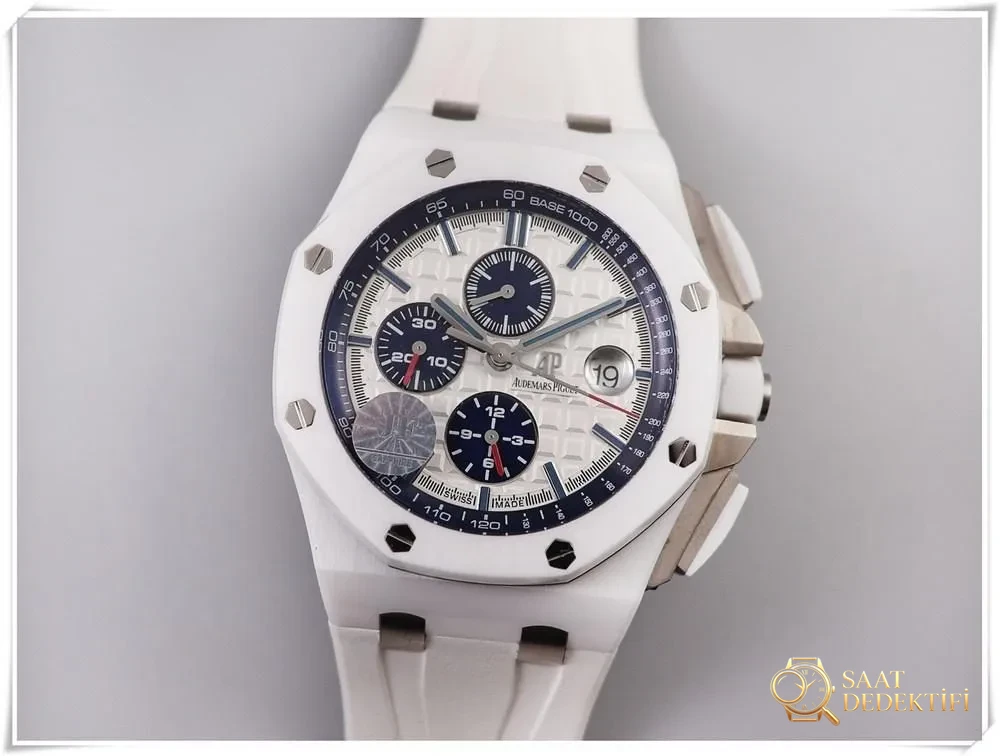 JF Factory Audemars Piguet Royal Oak Offshore 26402 Beyaz Seramik Kronograf Kullanım Kılavuzu - Kadran Detayı ve Bezel İşçiliği