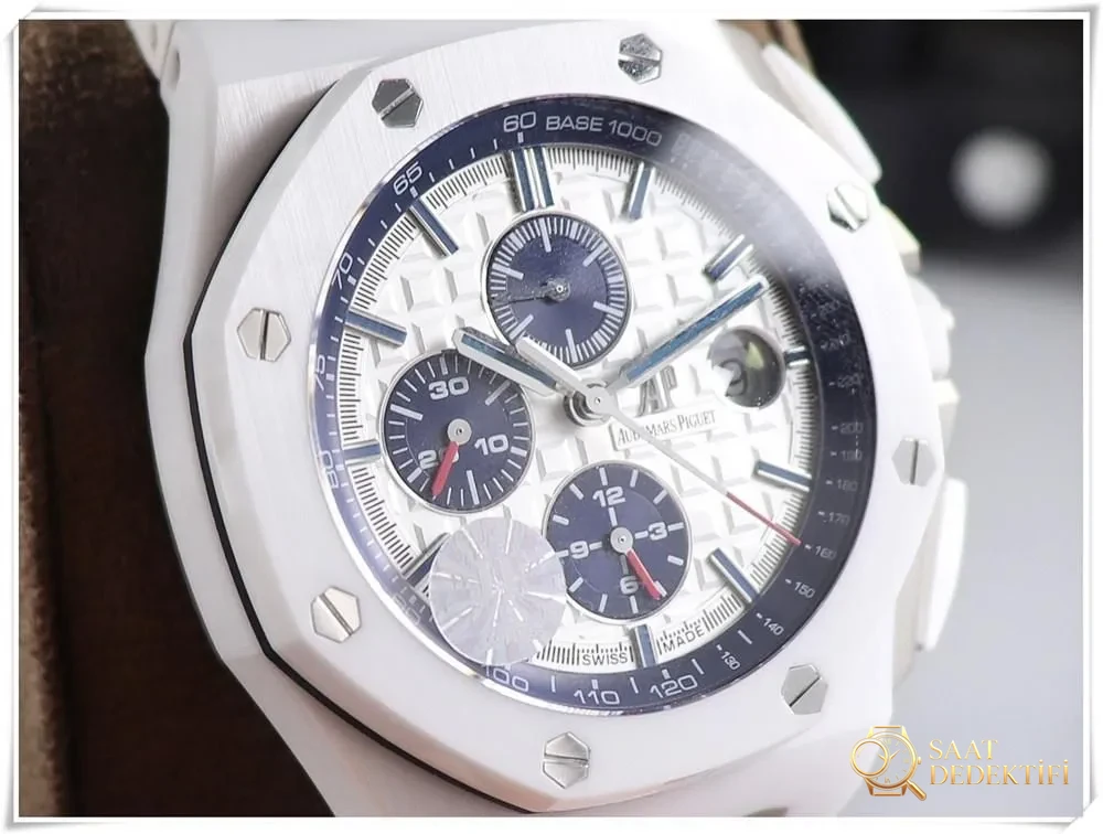 JF Factory Audemars Piguet Royal Oak Offshore 26402 Beyaz Seramik Kronograf Kullanım Kılavuzu - Arka Kapak ve Mekanizma Detayı