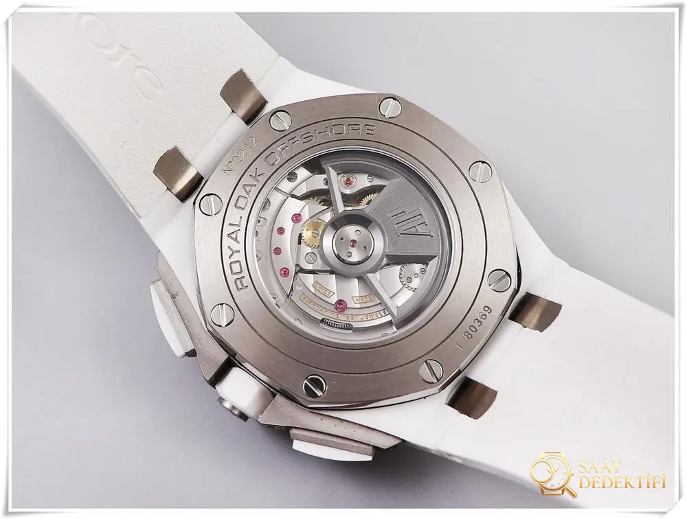 JF Factory Audemars Piguet Royal Oak Offshore 26402 Beyaz Seramik Kronograf Kullanım Kılavuzu - Mekanizma Zemberek ve Balans Detayı