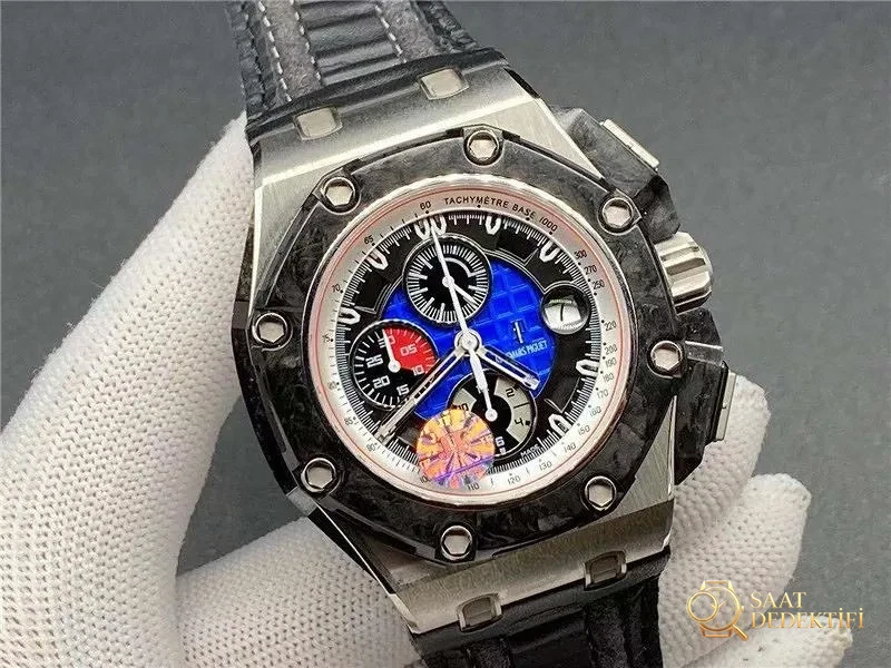 JF Factory Audemars Piguet Royal Oak Offshore AP26290PO Mavi V2 Sürüm Kol Saati İncelemesi - Kadran Detayı ve Bezel İşçiliği