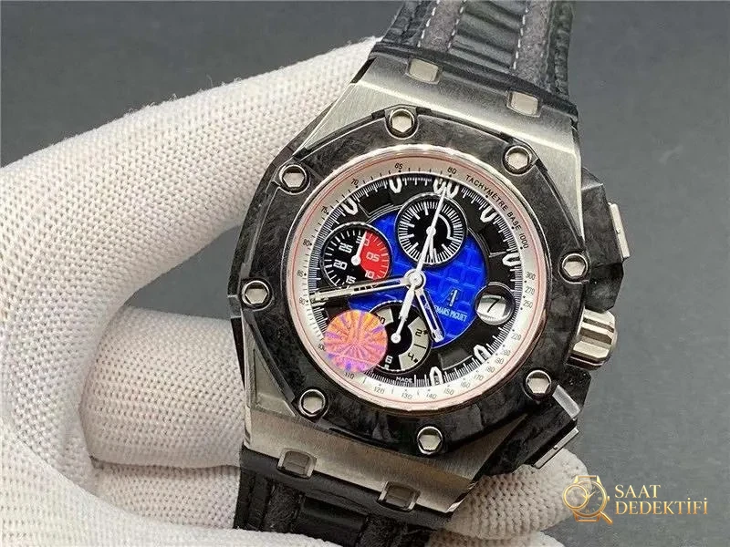 JF Factory Audemars Piguet Royal Oak Offshore AP26290PO Mavi V2 Sürüm Kol Saati İncelemesi - Kasa Profili ve Kurma Kolu İncelemesi