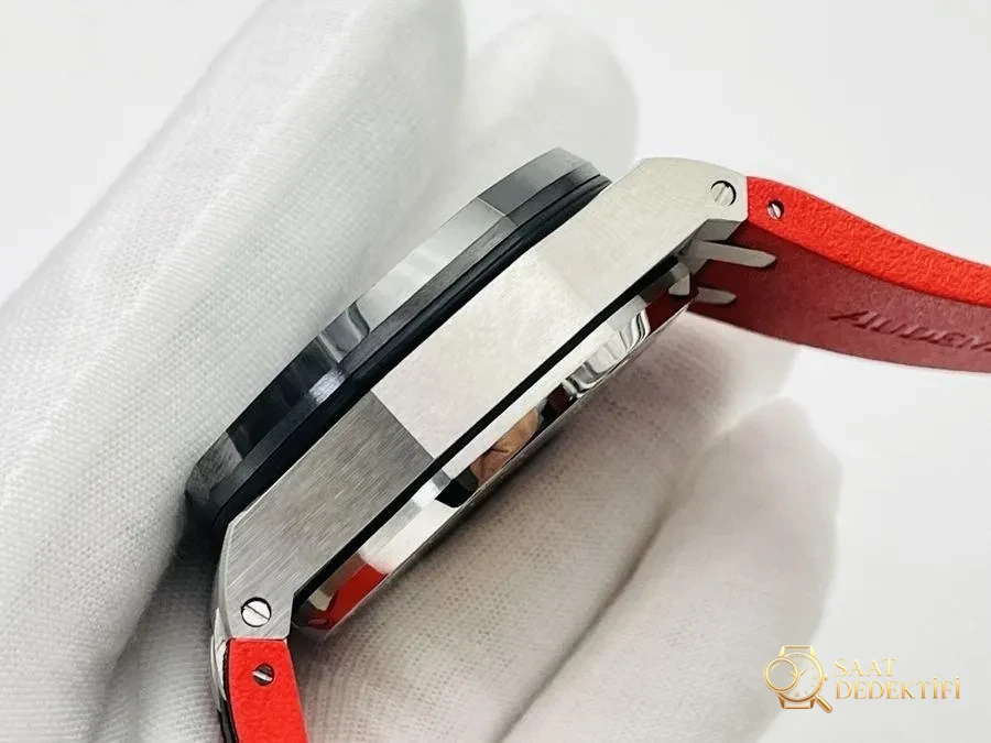JF Factory Audemars Piguet Royal Oak Offshore Serisi AP26470 Black Knight Çelik Kasa Seramik Bezel Yeni Model Kol Saati - Kasa Profili ve Kurma Kolu İncelemesi