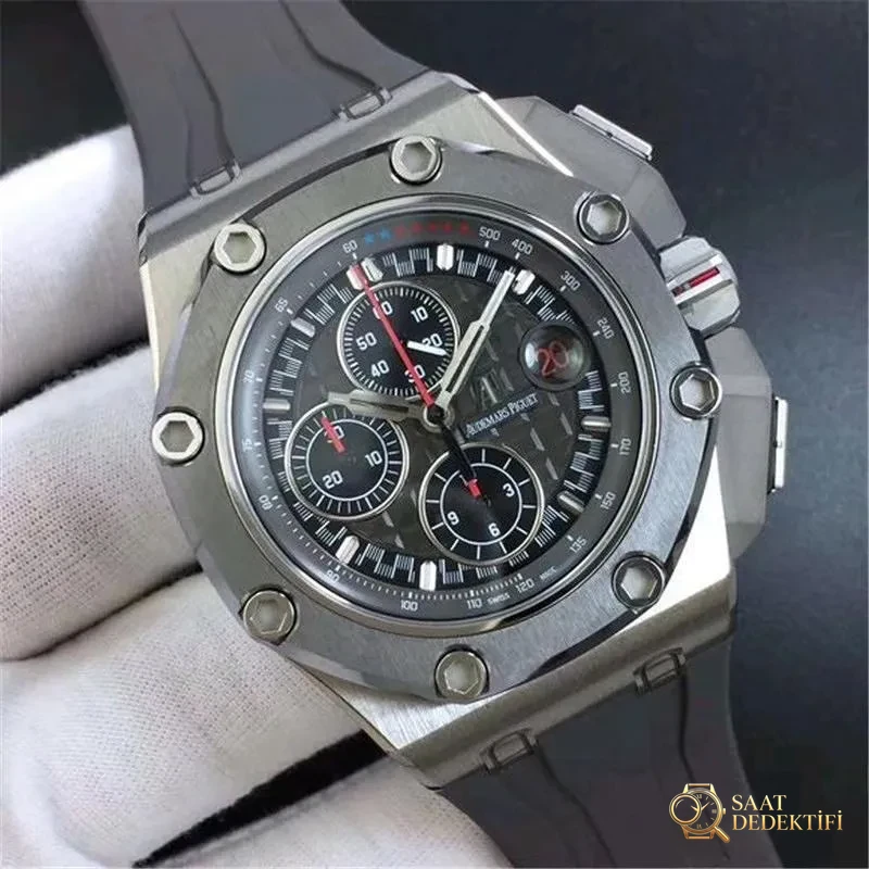 JF Factory Audemars Piguet Schumacher V8 Versiyon Titanyum Kronograf Saat İncelemesi - Kadran Detayı ve Bezel İşçiliği