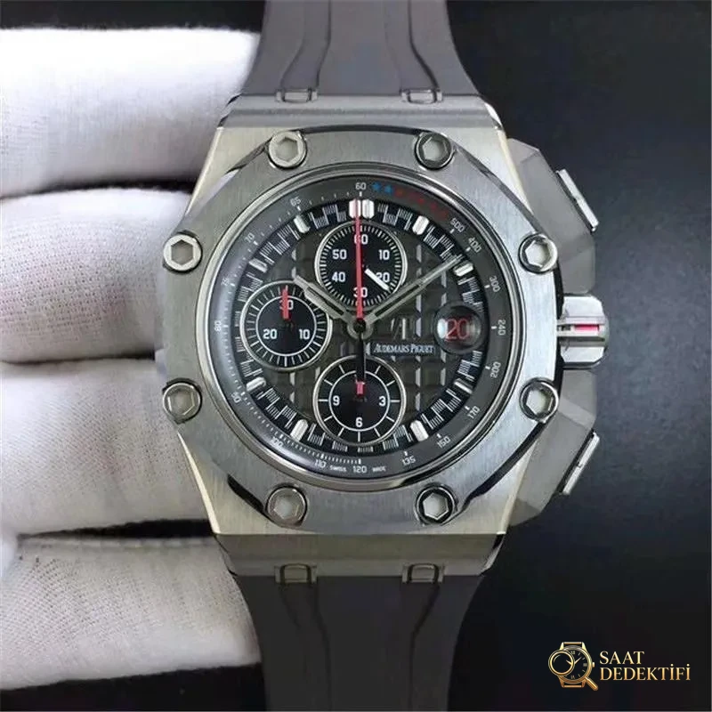JF Factory Audemars Piguet Schumacher V8 Versiyon Titanyum Kronograf Saat İncelemesi - Kasa Profili ve Kurma Kolu İncelemesi