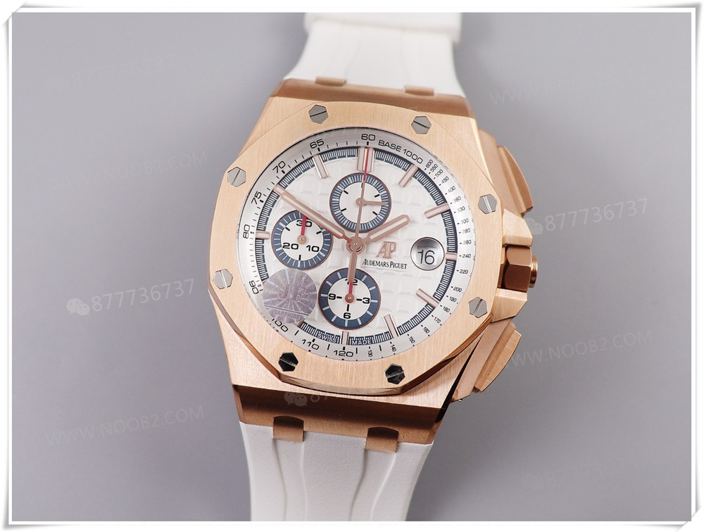 JF Factory V2 versiyonu Audemars Piguet 26408 Royal Oak Offshore, rose gold kasa ve beyaz kadran: işçilik gerçekten iyi mi? — 2. fotoğraf
