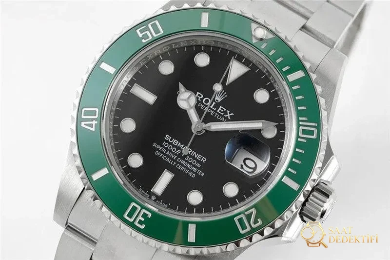 JVS Factory Rolex Yeşil Submariner (Yeşil Su Hayaleti) İşçilik İncelemesi - Kasa Profili ve Kurma Kolu İncelemesi