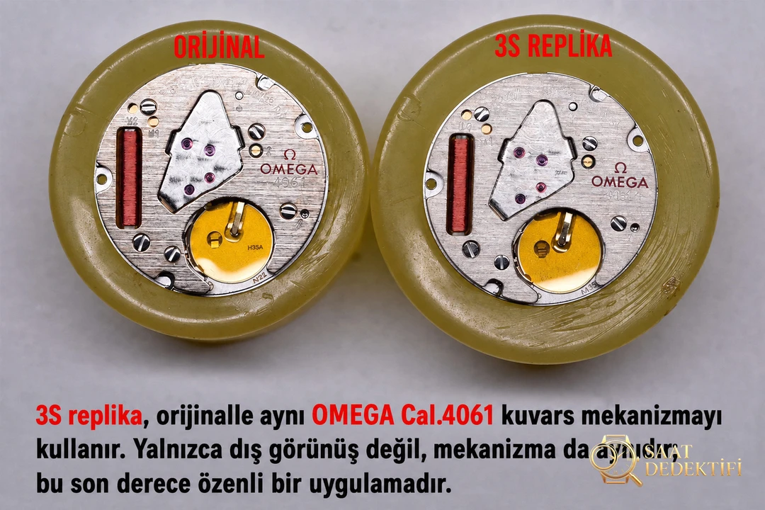 Karşılaştırmalı inceleme: 3S Factory Butterfly Dance serisi OMEGA De Ville 424.12.33.60.52.001 kol saati - Bilezik, Toka ve Klips Mekanizması