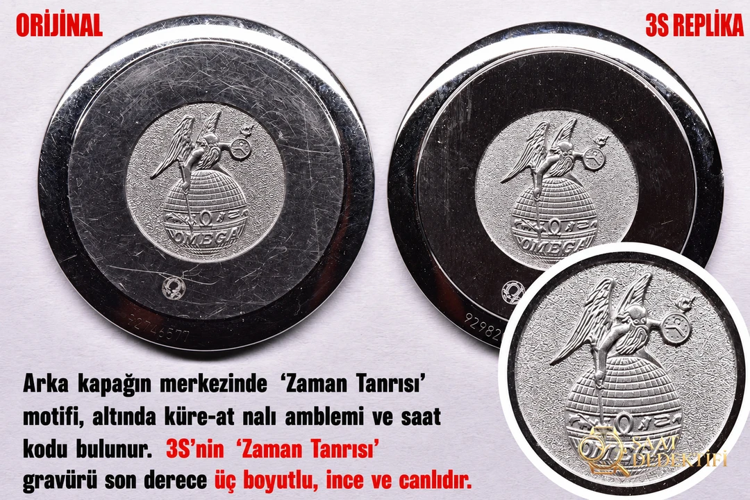 Karşılaştırmalı inceleme: 3S Factory Butterfly Dance serisi OMEGA De Ville 424.12.33.60.52.001 kol saati - Klips Kilidi ve Lazer Damgalar