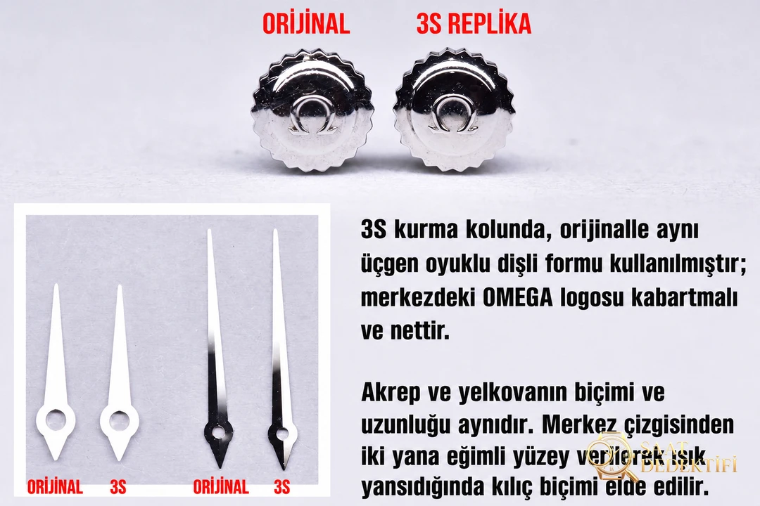 Karşılaştırmalı inceleme: 3S Factory Butterfly Dance serisi OMEGA De Ville 424.12.33.60.52.001 kol saati - Fosfor ve Super-LumiNova Gece Görünümü