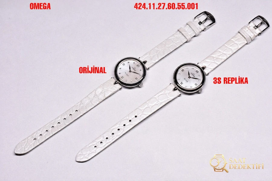 Karşılaştırmalı inceleme: 3S Factory OMEGA De Ville Serisi 424.13.27.60.55.001 Kol Saati (Dewdrop) - Kadran Detayı ve Bezel İşçiliği