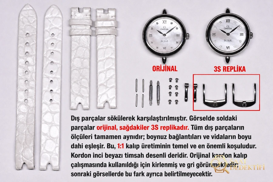 Karşılaştırmalı inceleme: 3S Factory OMEGA De Ville Serisi 424.13.27.60.55.001 Kol Saati (Dewdrop) - Kasa Profili ve Kurma Kolu İncelemesi