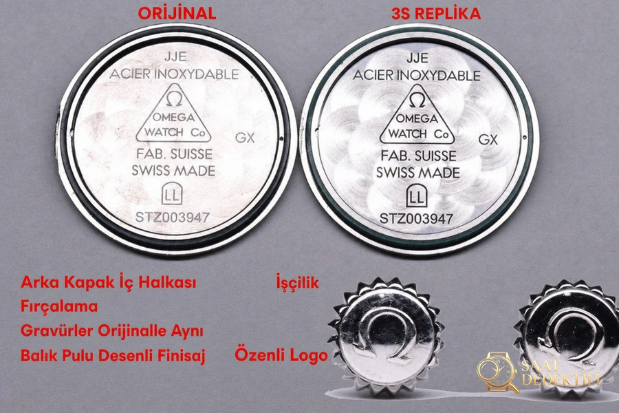 Karşılaştırmalı inceleme: 3S Factory OMEGA De Ville Serisi 424.13.27.60.55.001 Kol Saati (Dewdrop) - Mekanizma Zemberek ve Balans Detayı