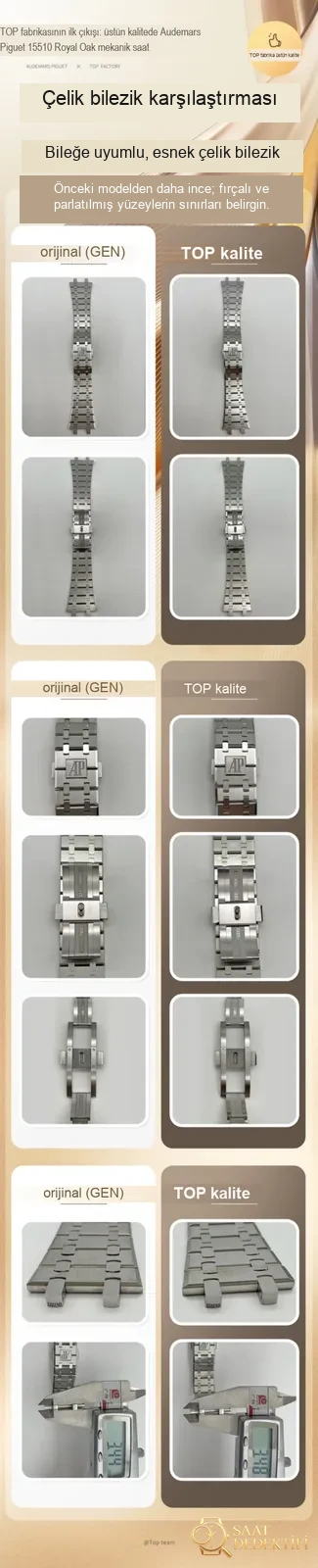Karşılaştırmalı İnceleme: AP Royal Oak 15510 SS TOP - Bilezik, Toka ve Klips Mekanizması
