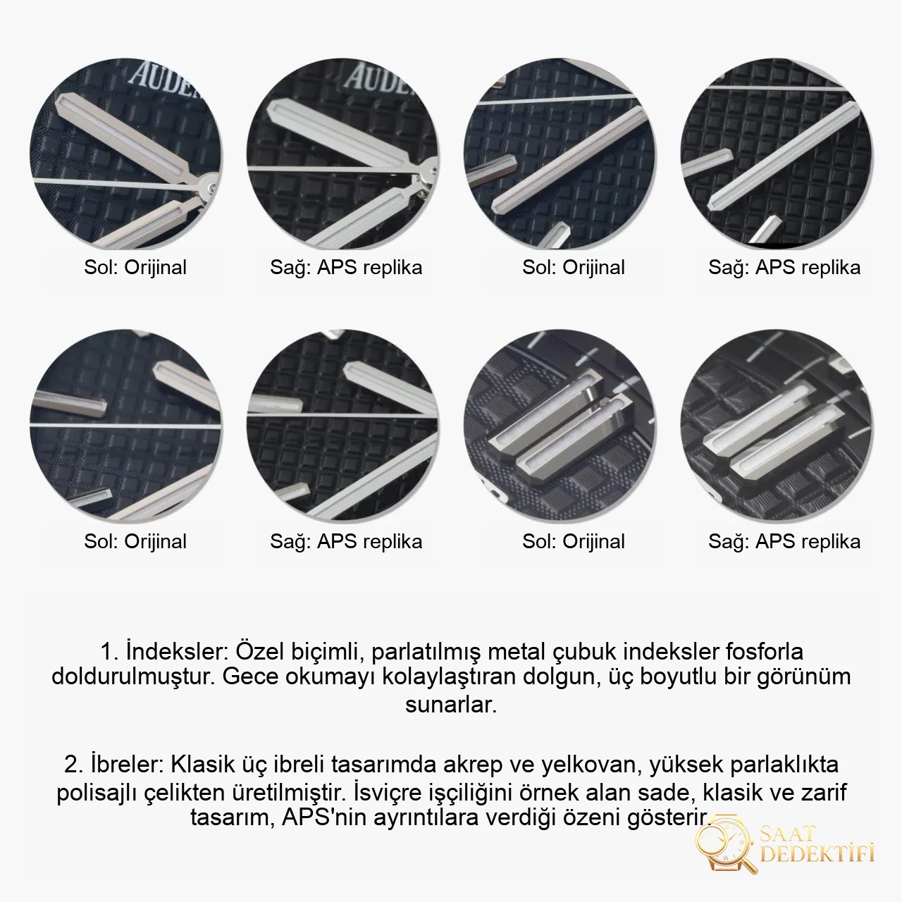 Karşılaştırmalı İnceleme: APS Factory [V2] AP Audemars Piguet Royal Oak Serisi 15500ST.OO.1220ST.03 Kol Saati - Kasa Profili ve Kurma Kolu İncelemesi
