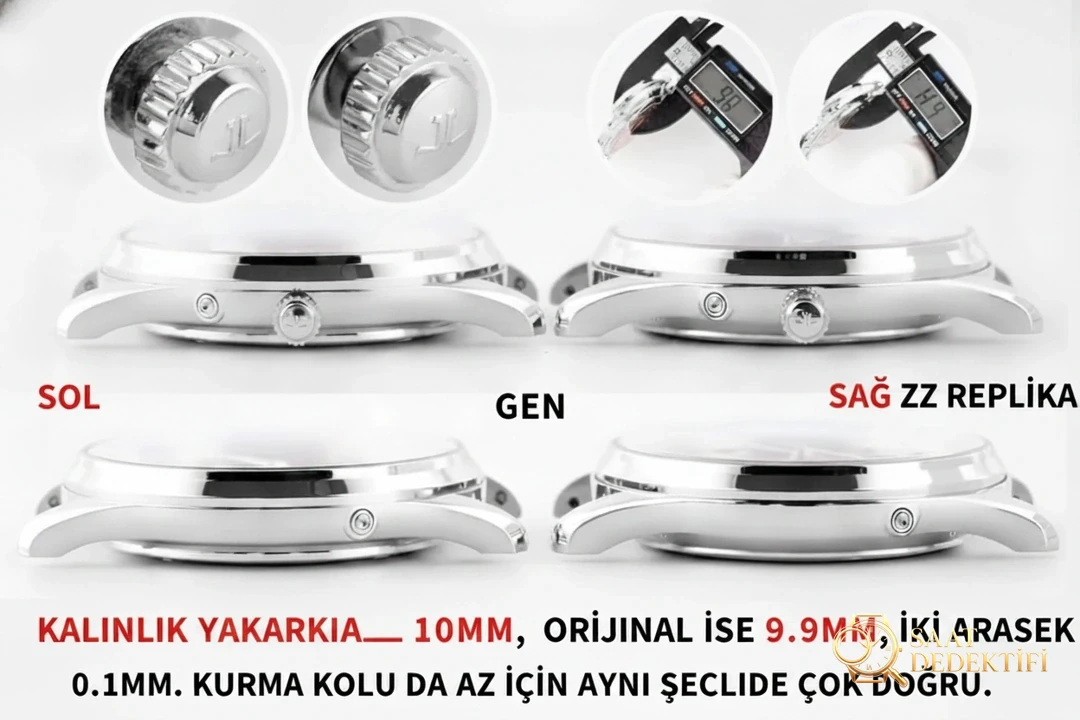 Karşılaştırmalı inceleme: AZ Factory JL Jaeger-LeCoultre Master serisi 1368470 ay evreli Master erkek deri kayışlı kol saati - Bilezik, Toka ve Klips Mekanizması