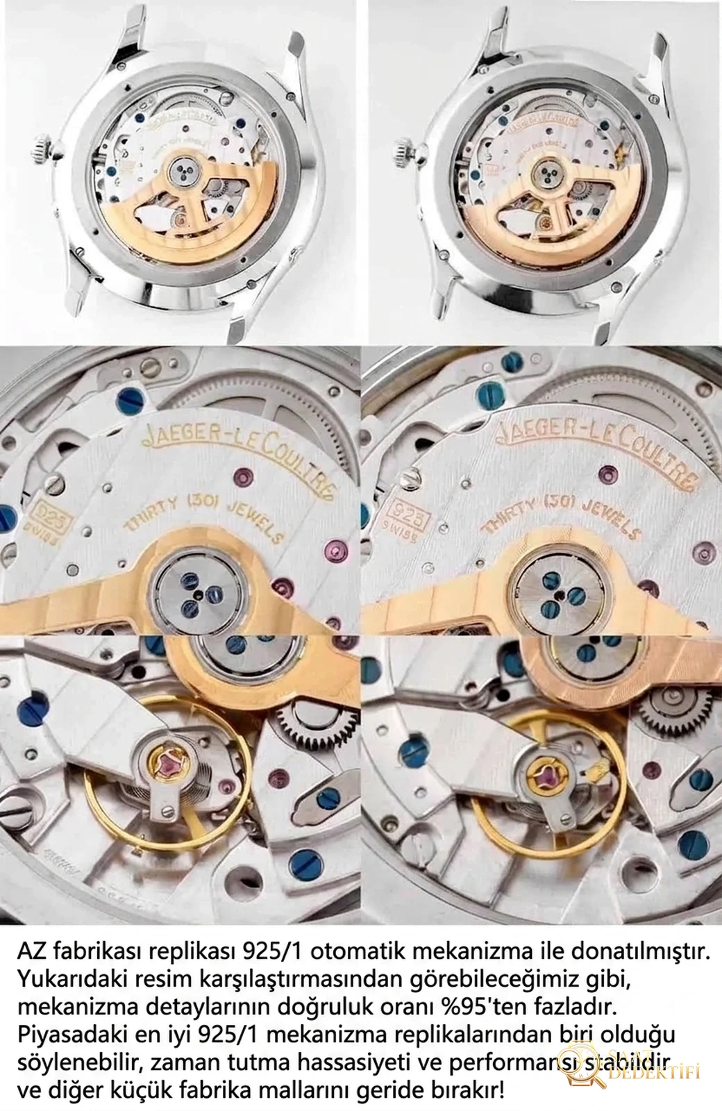 Karşılaştırmalı inceleme: AZ Factory JL Jaeger-LeCoultre Master serisi 1368470 ay evreli Master erkek deri kayışlı kol saati - Makro Kadran ve İndeks İşçiliği