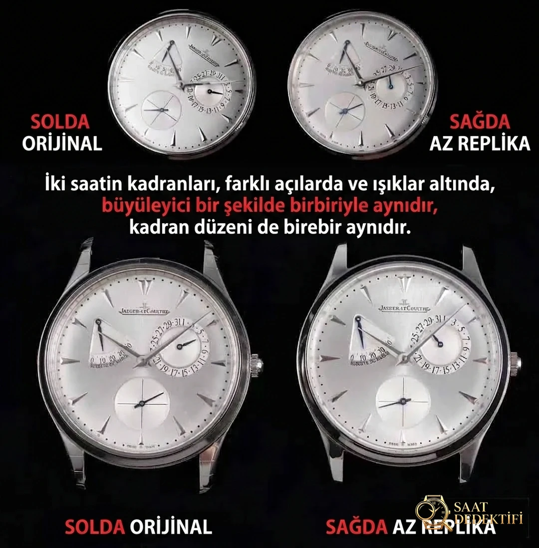 Karşılaştırmalı inceleme: AZ Factory JL Jaeger-LeCoultre Master serisi 1378420 kol saati (Palyaço) - Kadran Detayı ve Bezel İşçiliği