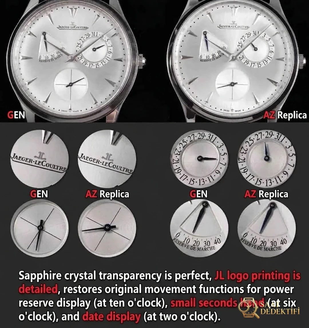 Karşılaştırmalı inceleme: AZ Factory JL Jaeger-LeCoultre Master serisi 1378420 kol saati (Palyaço) - Bilezik, Toka ve Klips Mekanizması