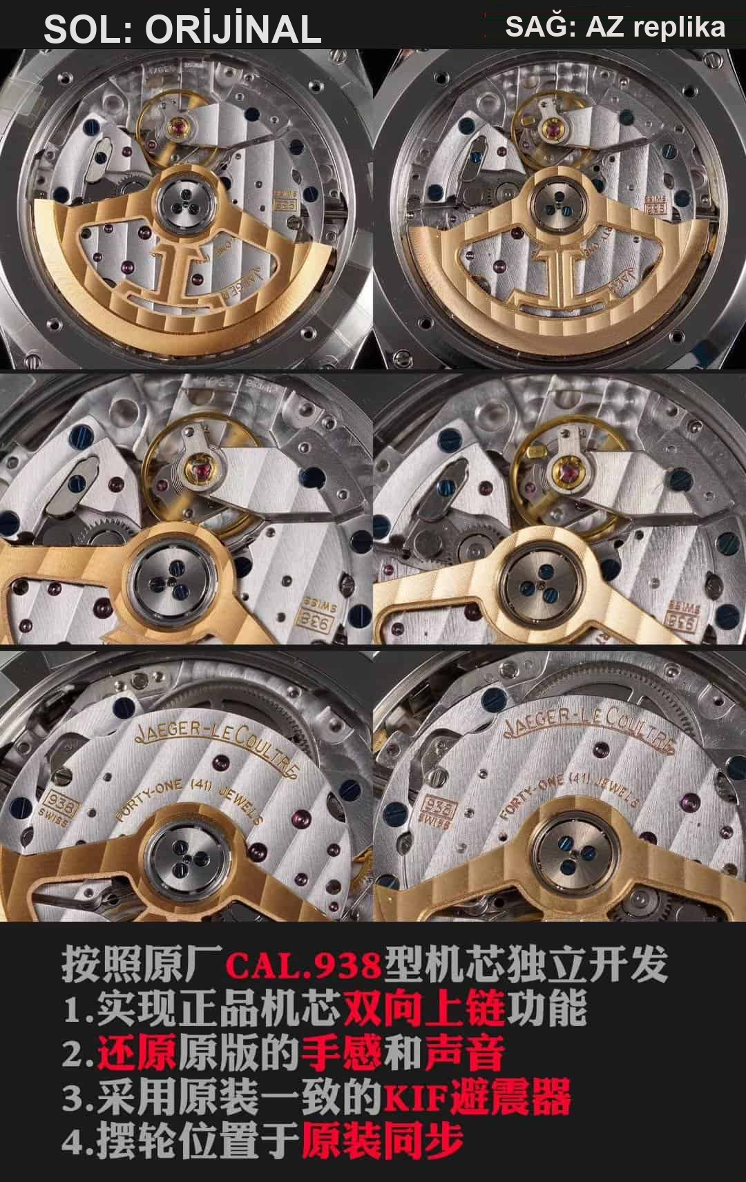 Karşılaştırmalı inceleme: AZ Factory JL Jaeger-LeCoultre Master serisi 1378420 kol saati (Palyaço) — 8. fotoğraf