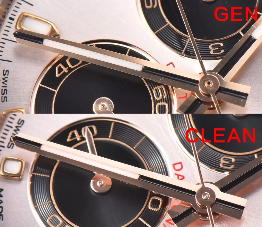 Karşılaştırmalı inceleme: Clean Rolex Cosmograph Daytona serisi 116515ln-0059 kol saati — 5. fotoğraf