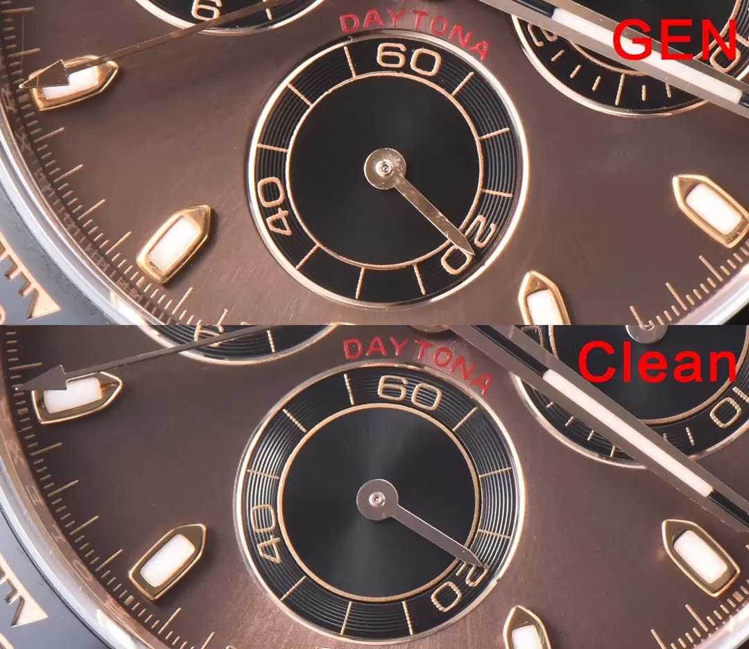 Karşılaştırmalı inceleme: Clean Rolex Cosmograph Daytona serisi M116515 kol saati — 6. fotoğraf