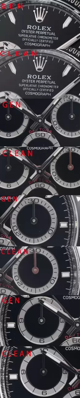 Karşılaştırmalı inceleme: Clean Rolex Cosmograph Daytona serisi m126500ln-0002 kol saati [Siyah Seramik Daytona] — 2. fotoğraf