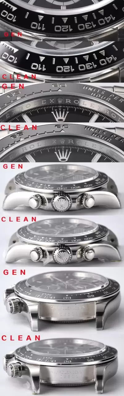Karşılaştırmalı inceleme: Clean Rolex Cosmograph Daytona serisi m126500ln-0002 kol saati [Siyah Seramik Daytona] — 5. fotoğraf
