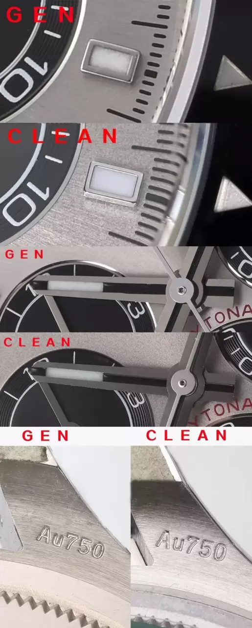 Karşılaştırmalı inceleme: Clean Rolex Cosmograph Daytona serisi m126519ln-0006 kol saati — 8. fotoğraf