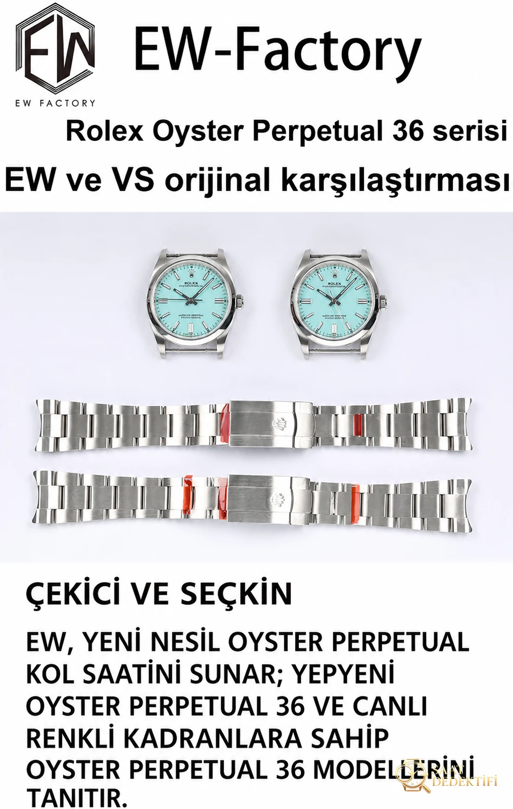 Karşılaştırmalı inceleme: EW Factory [36 mm]Rolex Oyster Perpetual serisi m126000-0006 saati - Kadran Detayı ve Bezel İşçiliği