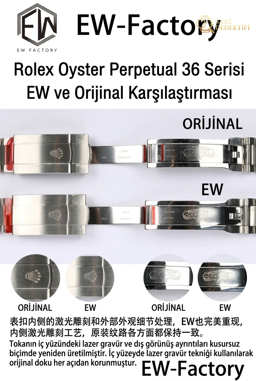Karşılaştırmalı inceleme: EW Factory [36 mm]Rolex Oyster Perpetual serisi m126000-0006 saati - Fosfor ve Super-LumiNova Gece Görünümü