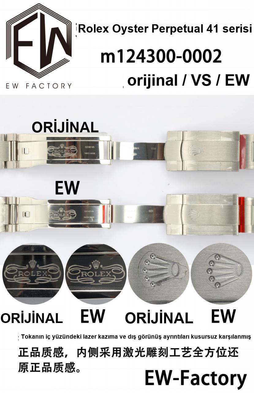 Karşılaştırmalı inceleme: EW Factory Rolex Oyster Perpetual serisi m124300-0002 kol saati (41 mm) — 7. fotoğraf
