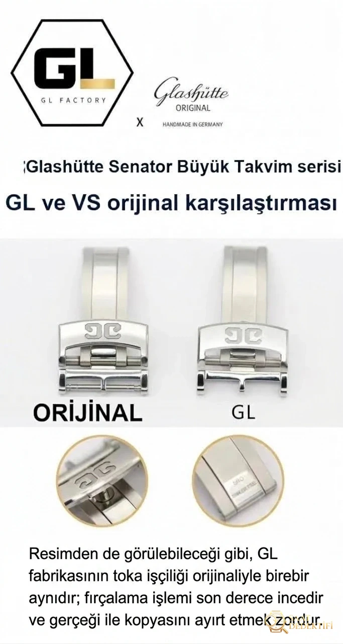 Karşılaştırmalı inceleme: GL Factory Glashütte Original Senator serisi 100-04-32-12-04 ay evreli büyük tarihli kol saati - Bilekte Duruş ve Kasa Orantısı