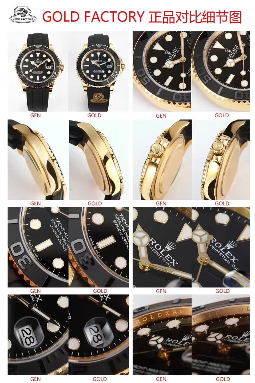 Karşılaştırmalı inceleme: GOLD/G Factory [42 mm] Rolex Yacht-Master serisi M226658-0001 kol saati — 1. fotoğraf