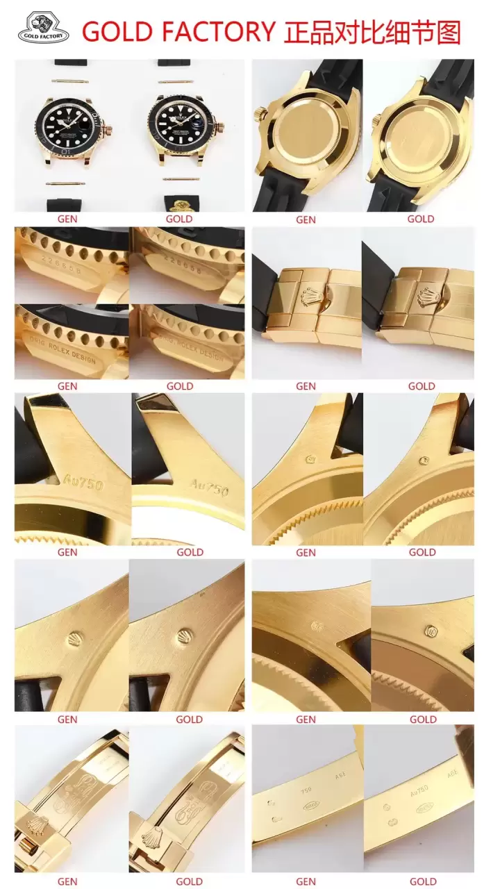 Karşılaştırmalı inceleme: GOLD/G Factory [42 mm] Rolex Yacht-Master serisi M226658-0001 kol saati — 2. fotoğraf