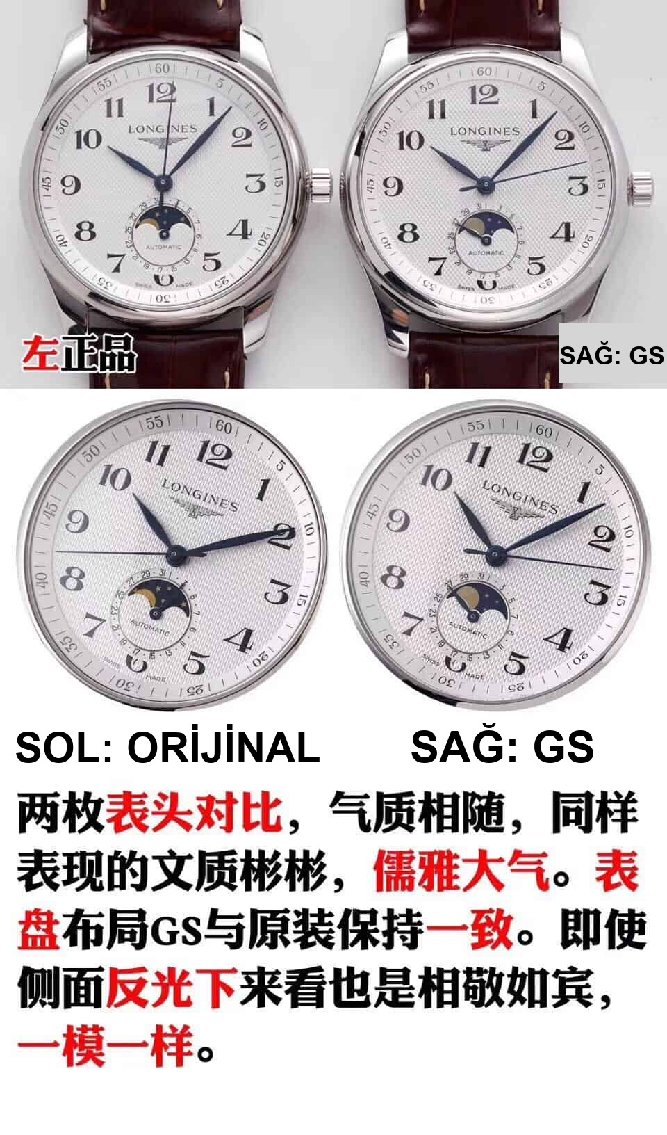 Karşılaştırmalı inceleme: GS Factory Longines Master Collection L2.909.4.78.3 kol saati — 2. fotoğraf