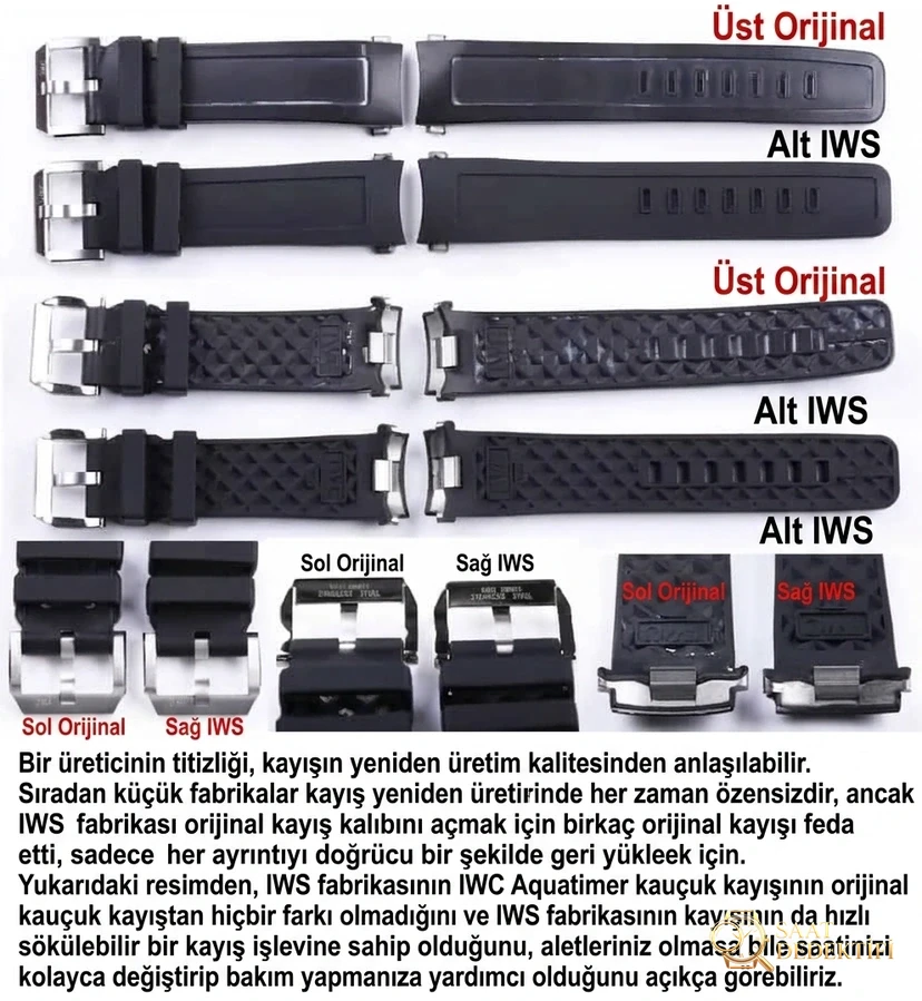Karşılaştırmalı inceleme: IWS Factory [44 mm] IWC Aquatimer serisi IW356802 kauçuk kayışlı dalış saati - Klips Kilidi ve Lazer Damgalar