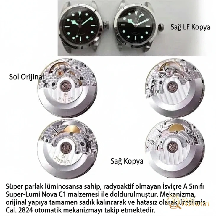 Karşılaştırmalı inceleme: LF Tudor Black Bay serisi 41 mm saat. Şimdi çelik bilezikli modeli sipariş edene orijinal deri kayış ve toka hediye. Tudor Black Bay M79540 serisi 41 mm saat, 2018 yılı resmi sitedeki en yeni model. - Klips Kilidi ve Lazer Damgalar