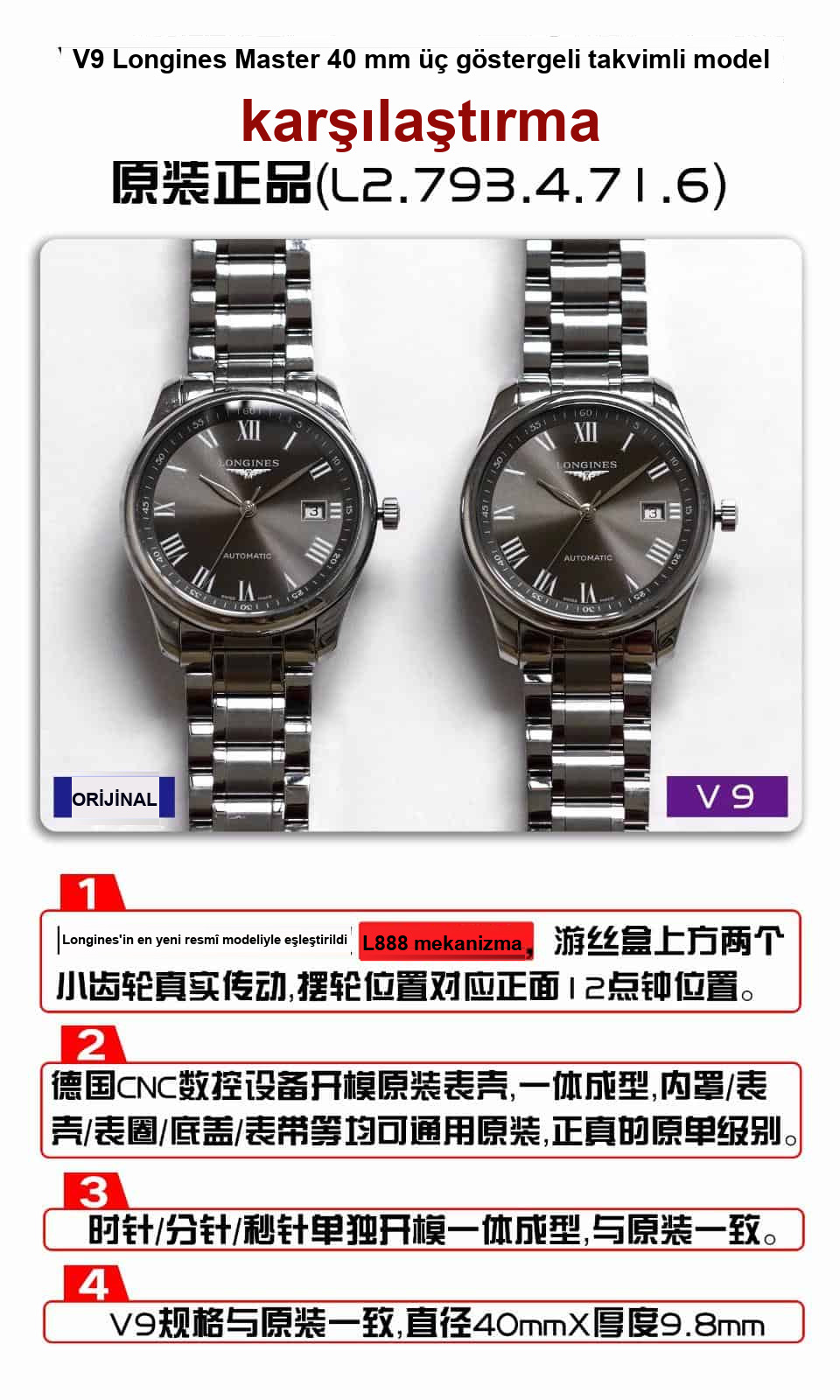 Karşılaştırmalı inceleme: Longines Master Collection tek takvimli L2.793.4.71.6 kol saati — 1. fotoğraf