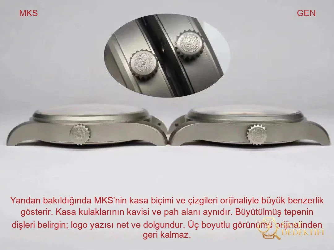 Karşılaştırmalı inceleme: MKS Factory IWC Pilot Mark XVIII IW327006 titanyum kasa kol saati - Arka Kapak ve Mekanizma Detayı