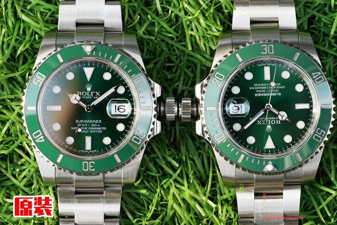 Karşılaştırmalı inceleme: N Factory Genç Sürüm Rolex Submariner serisi 116610LV-97200 yeşil kadran kol saati (Yeşil Su Hayaleti) — 23. fotoğraf