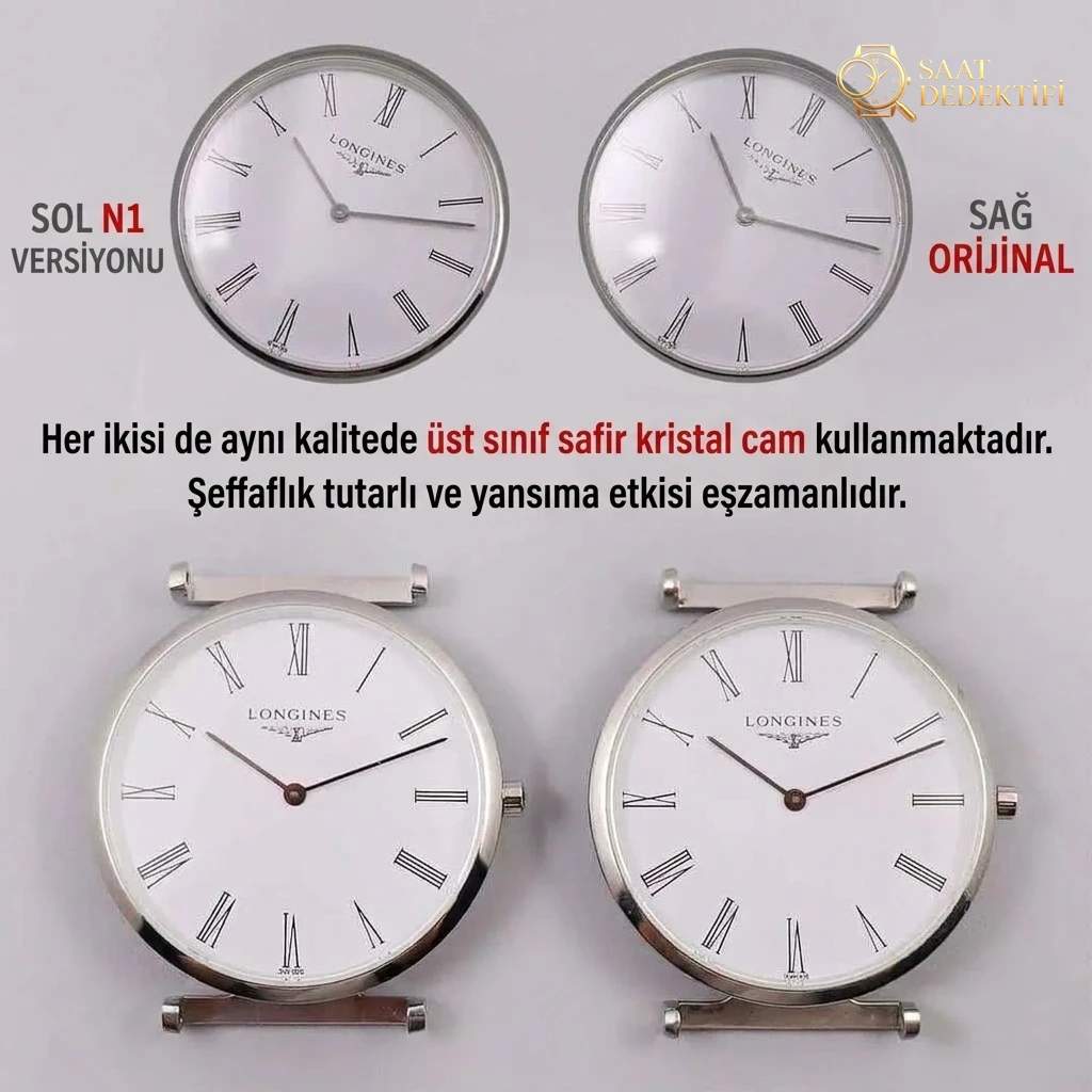 Karşılaştırmalı inceleme: N1 Factory Longines Jiazan zarif seri kol saati - Kadran Detayı ve Bezel İşçiliği