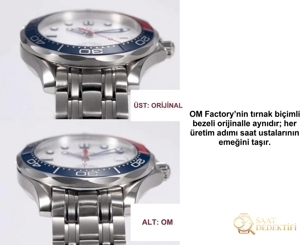 Karşılaştırmalı inceleme: OM Factory Omega Seamaster serisi 007 Commander 212.32.41.20.04.001 saat - Kasa Profili ve Kurma Kolu İncelemesi