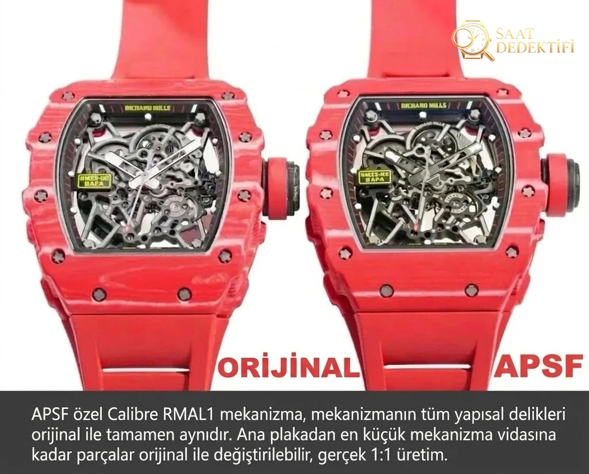 Karşılaştırmalı İnceleme: Richard Mille RM35-02 RM3502 Red NTPT APSF - Kasa Profili ve Kurma Kolu İncelemesi