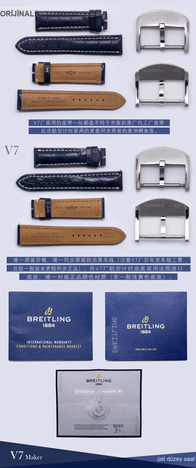 Karşılaştırmalı inceleme: V7 Factory Breitling Aviation Chronograph 1 serisi A17326211C1P3 kol saati — 18. fotoğraf