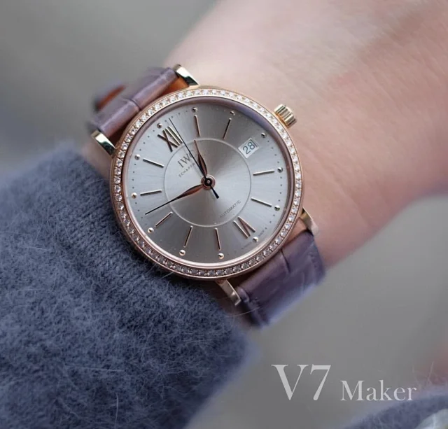 Karşılaştırmalı inceleme: V7 Factory [Kadın Modeli 37 MM] IWC Portofino serisi IW458101 kol saati — 3. fotoğraf