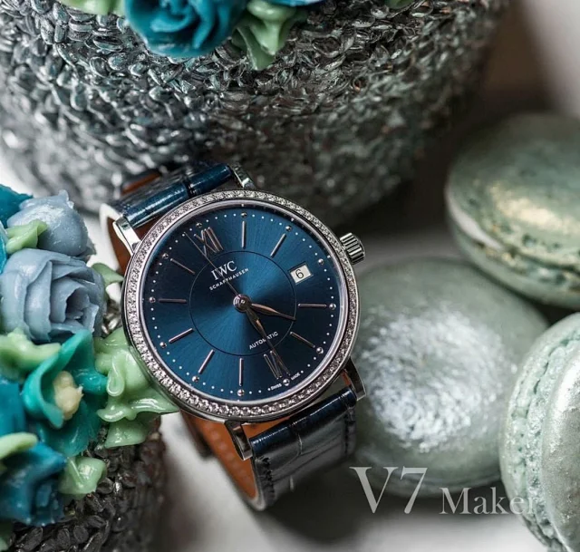 Karşılaştırmalı inceleme: V7 Factory [Kadın Modeli 37 MM] IWC Portofino serisi IW458101 kol saati — 5. fotoğraf