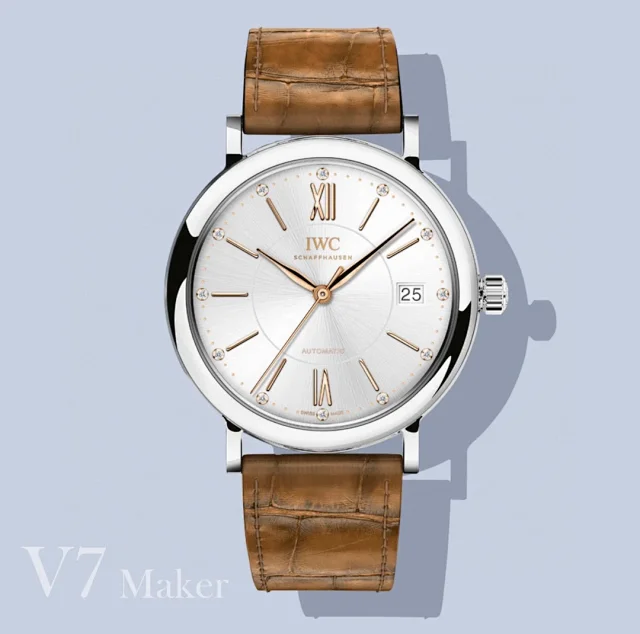 Karşılaştırmalı inceleme: V7 Factory [Kadın Modeli 37 MM] IWC Portofino serisi IW458101 kol saati — 6. fotoğraf