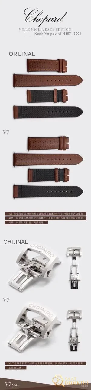 Karşılaştırmalı inceleme: V7 Factory [Şık Tasarım] Chopard Classic Racing Serisi 168571-3004 Kronograf Saat - Fosfor ve Super-LumiNova Gece Görünümü