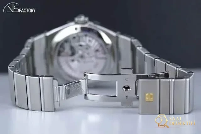 Karşılaştırmalı inceleme: VS Factory Omega Constellation Serisi 123.10.38.21.02.001 çelik bilezikli klasik kol saati - Makro Kadran ve İndeks İşçiliği